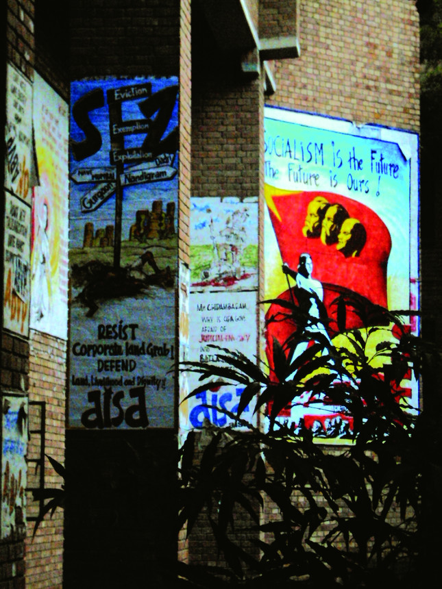 JNU-posters- graffiti-JNUSU- student groups, AISA